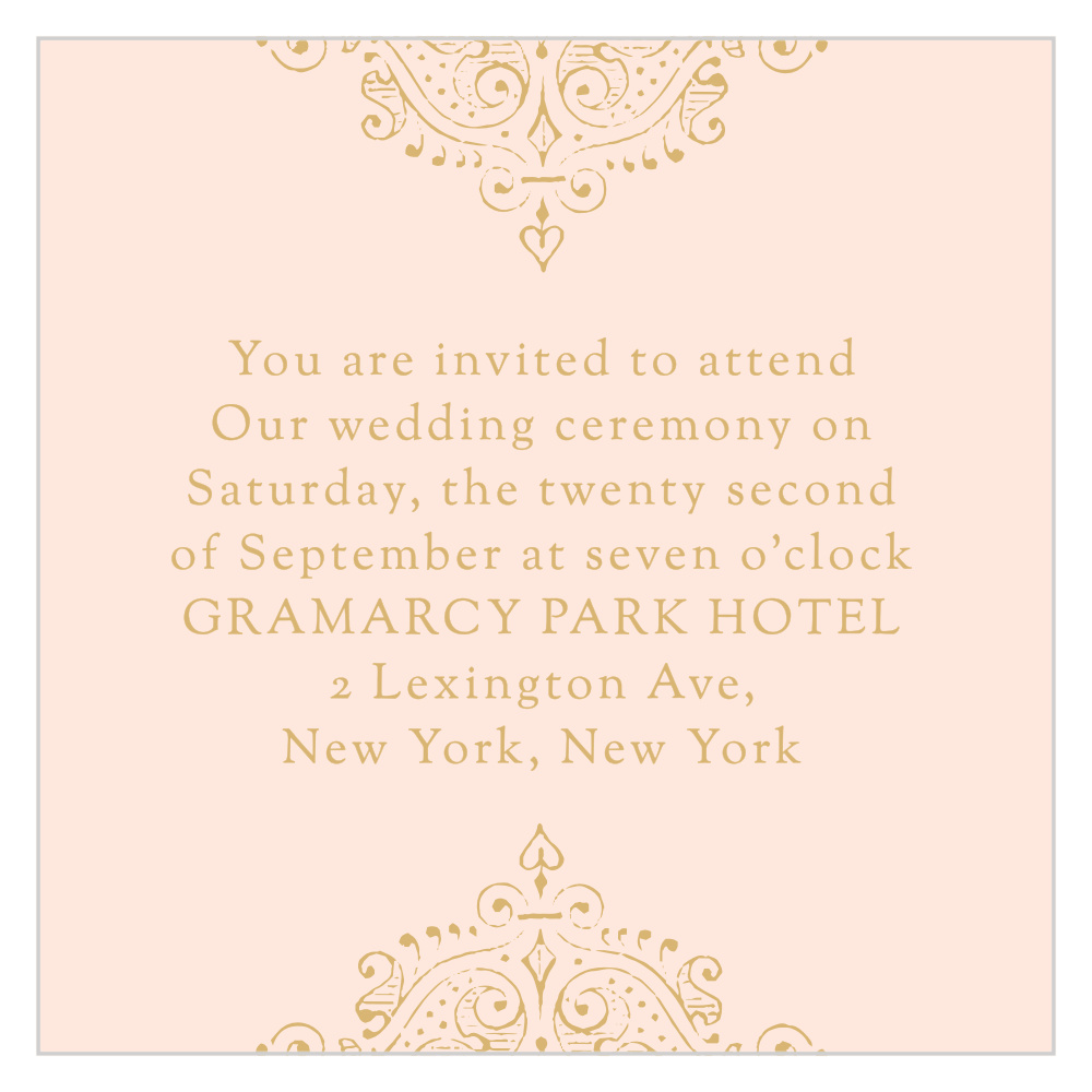 Scrolling Monogram Foil Ceremony Cards