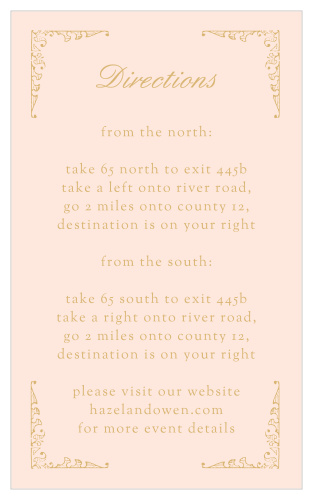 Scrolling Monogram Foil Direction Cards