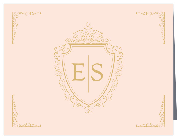 Scrolling Monogram Foil Wedding Thank You Cards