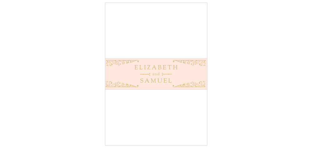 Scrolling Monogram Foil Wedding Belly Bands