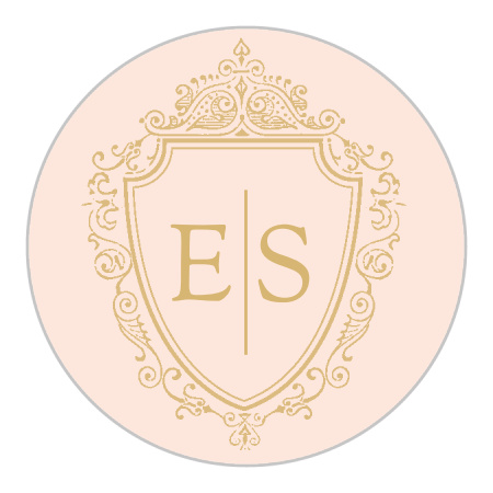 Scrolling Monogram Foil Wedding Stickers