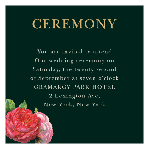 Vintage Florals Foil Ceremony Cards