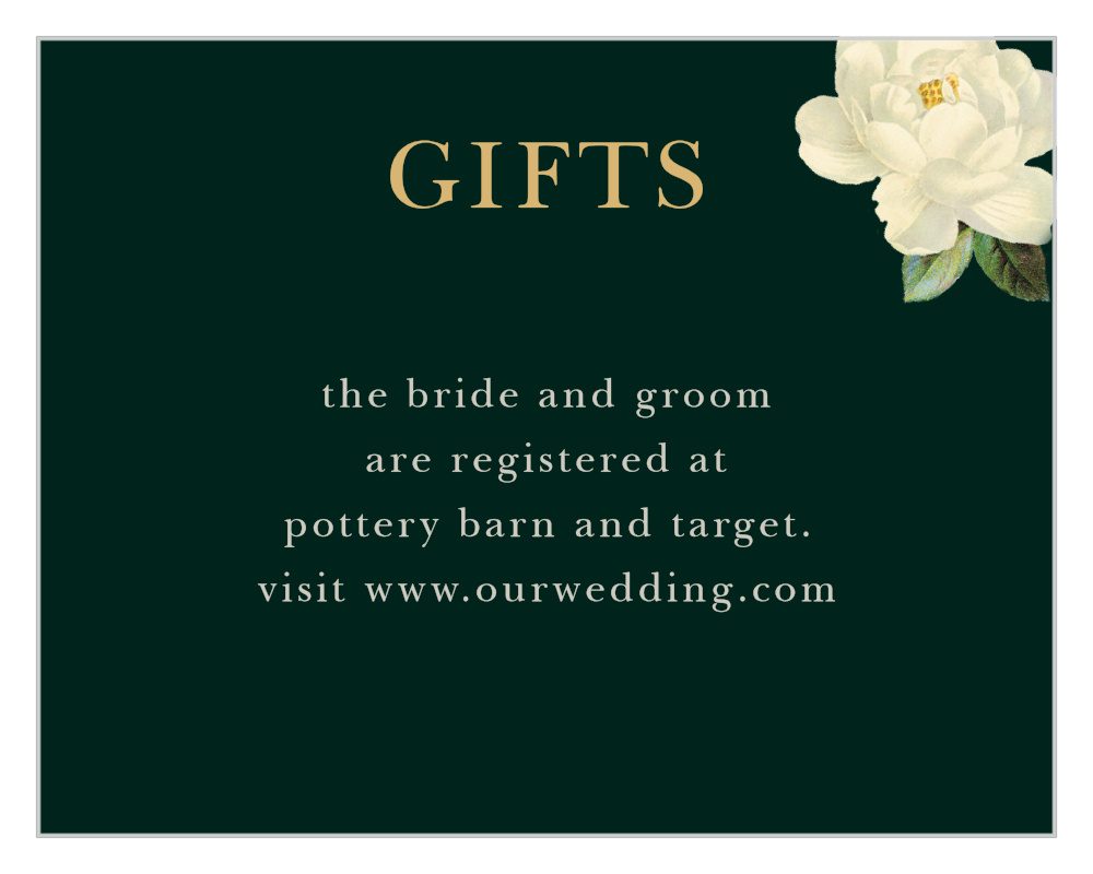 Vintage Florals Foil Registry Cards
