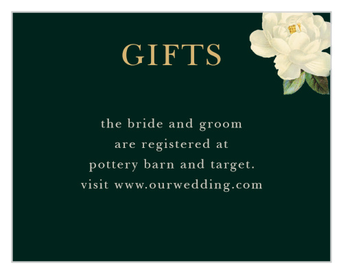 Vintage Florals Foil Registry Cards