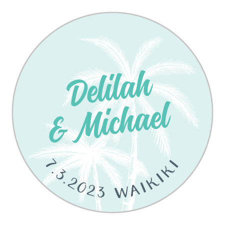 Modern Beachside Wedding Stickers