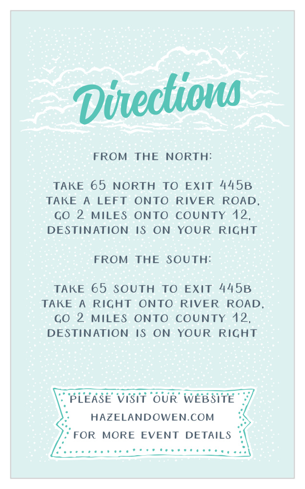 Modern Beachside Direction Cards