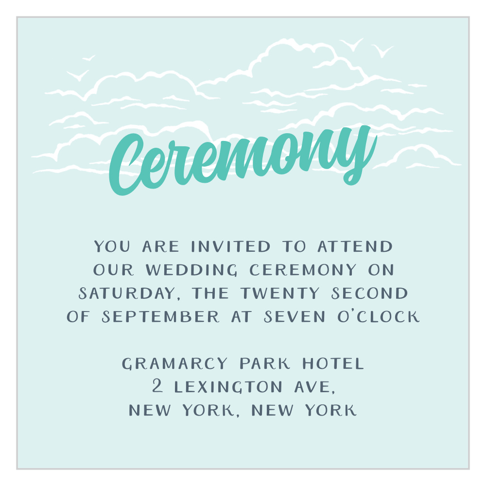 Modern Beachside Ceremony Cards