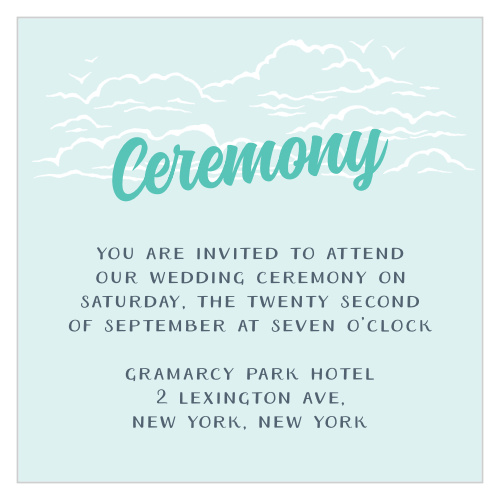 Modern Beachside Ceremony Cards