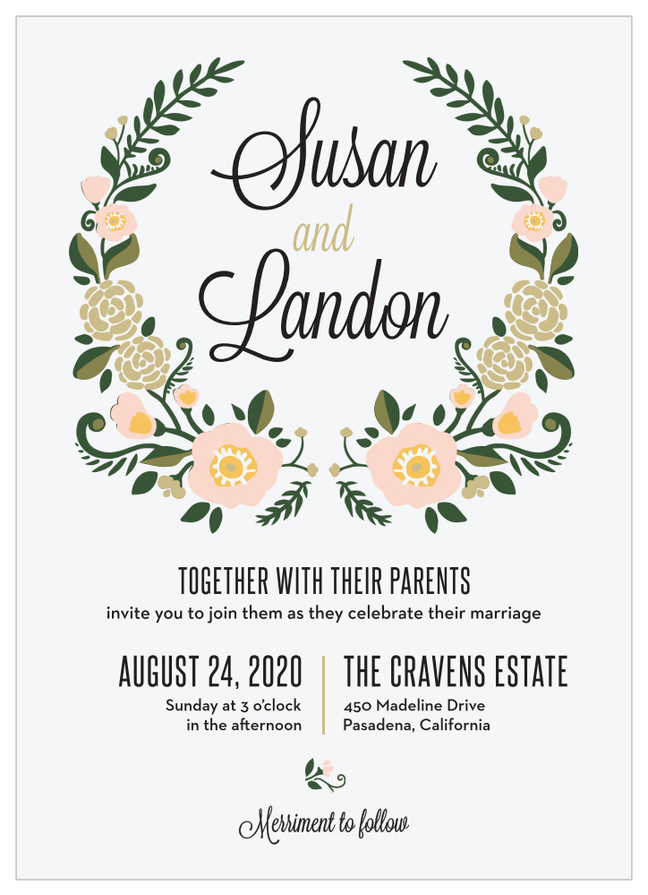 Laurel Crown Wedding Invitations