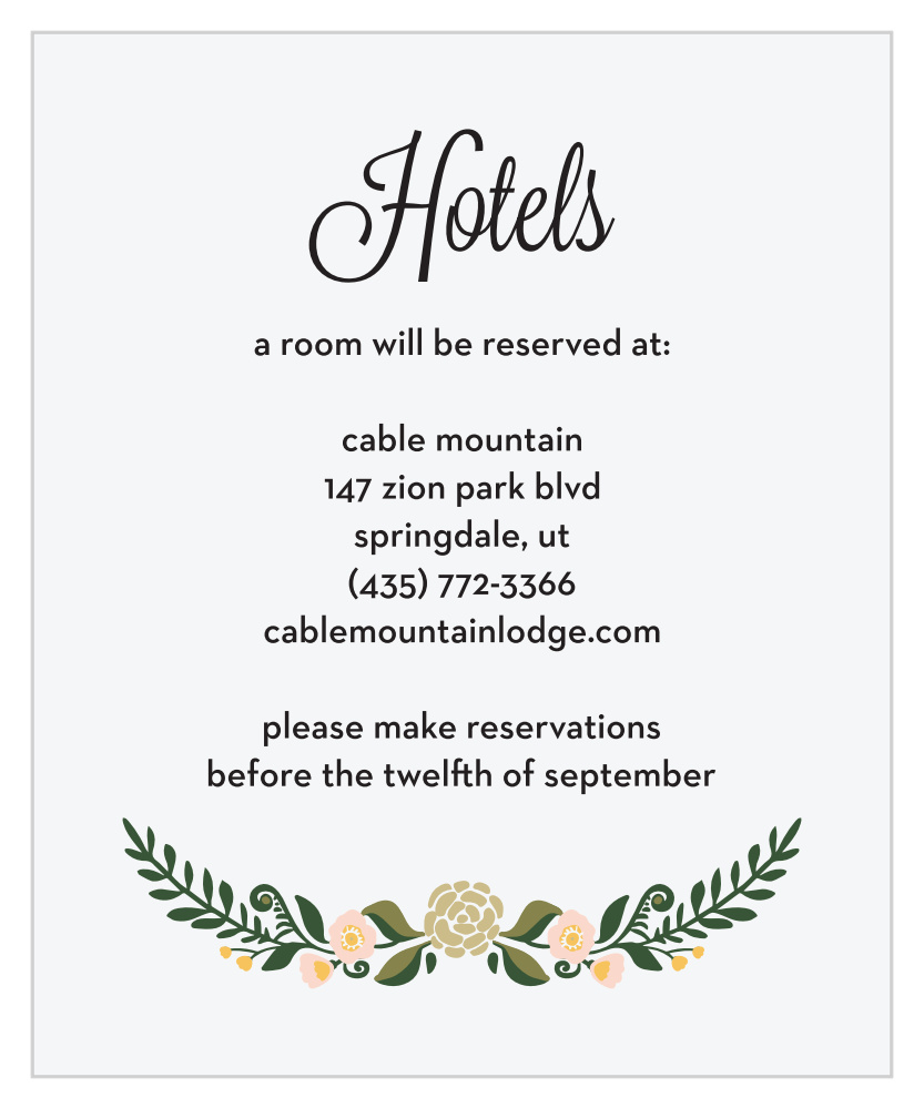 Laurel Crown Accommodation Cards
