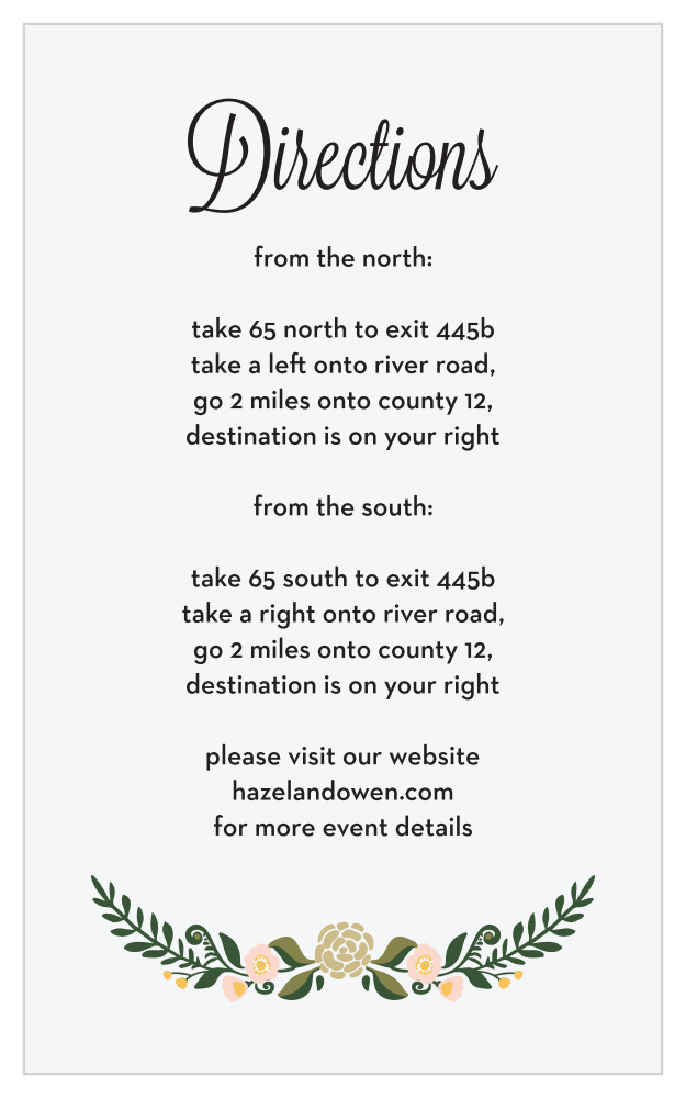 Laurel Crown Direction Cards