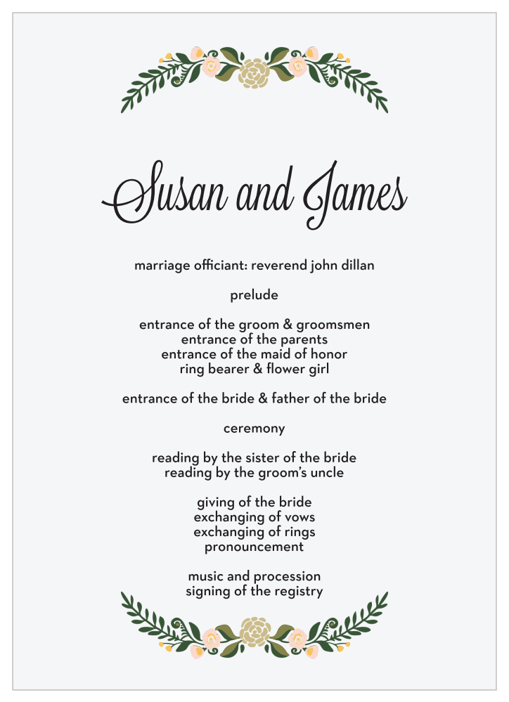 Laurel Crown Wedding Programs