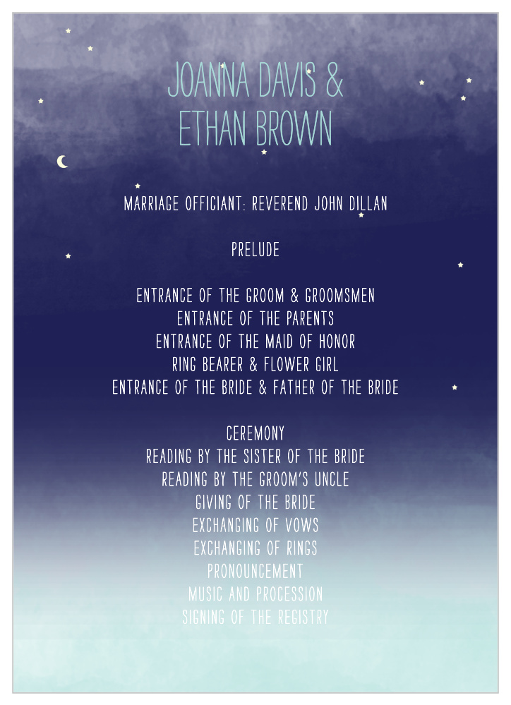 Pretty Lights Wedding Programs
