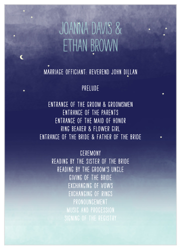 Pretty Lights Wedding Programs