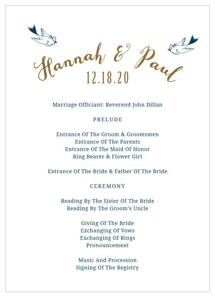 Anchors Aweigh Wedding Programs