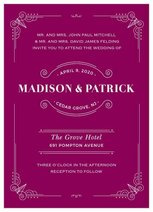 Vintage Novel Wedding Invitations