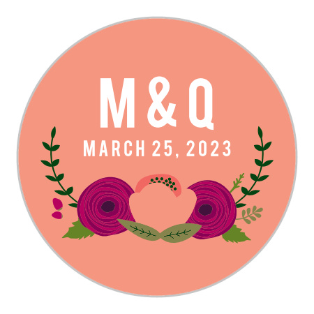 Bold Blooms Wedding Stickers