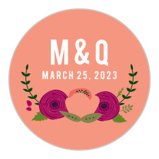 Between the Sienna pink background, shining white text, and carefully arranged flowers adorning the bottom of our Bold Blooms Stickers, you have a piece of wedding stationery that's beautifully memorable. 