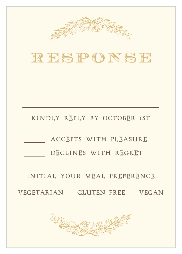 Charming Woods Foil Response Cards