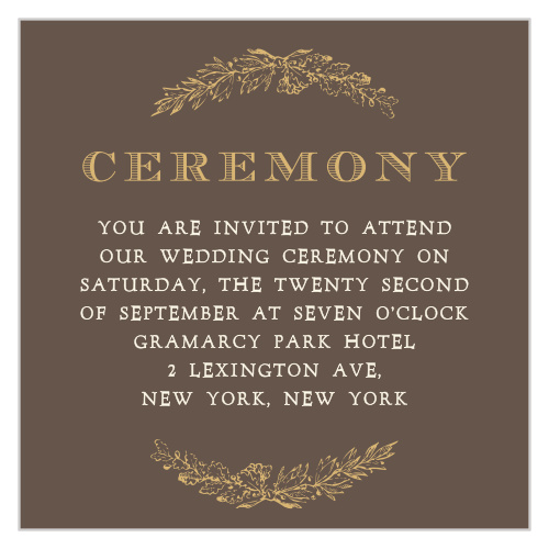 Charming Woods Foil Ceremony Cards