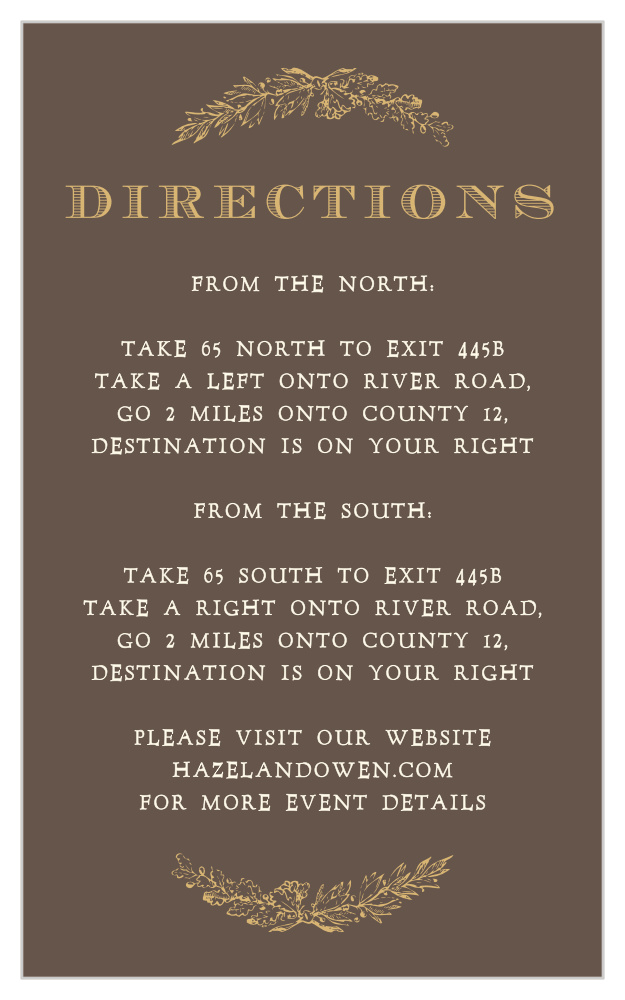 Charming Woods Foil Direction Cards