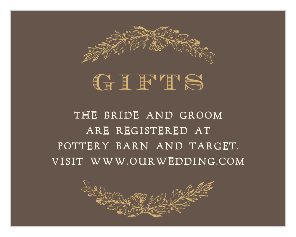 Charming Woods Foil Registry Cards