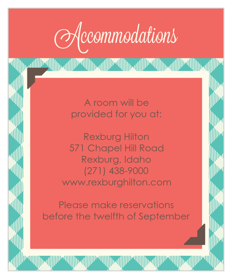 Timeless Plaid Scrapbook Accommodation Cards