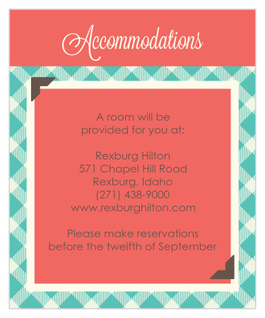 Timeless Plaid Scrapbook Accommodation Cards