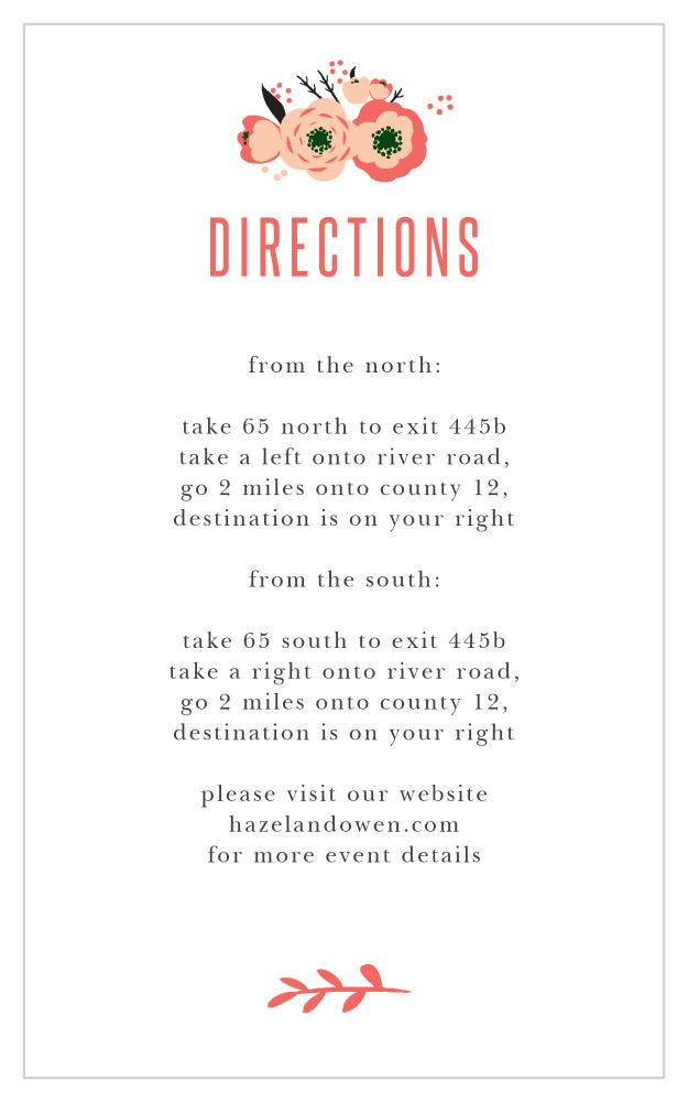 Botanical Love Direction Cards