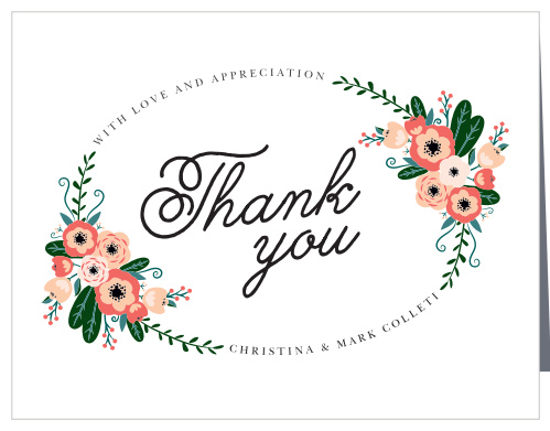 Botanical Love Wedding Thank You Cards