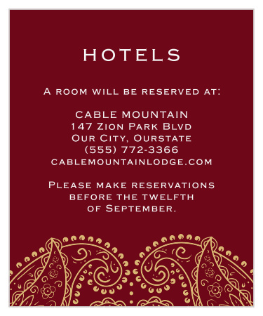 Precious Paisley Accommodation Cards