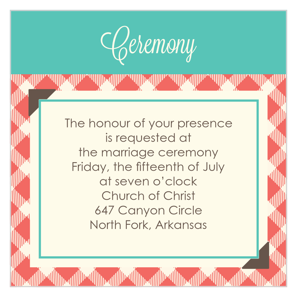 Timeless Plaid Scrapbook Ceremony Cards