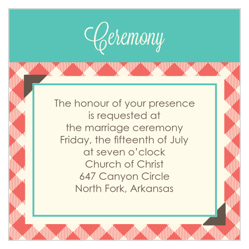 Timeless Plaid Scrapbook Ceremony Cards