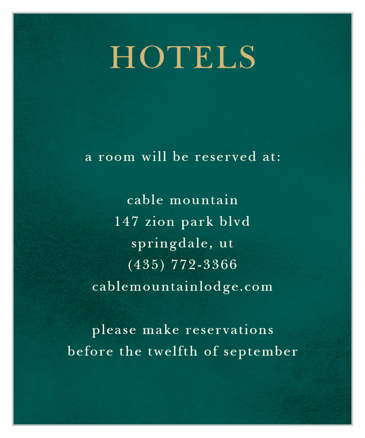 Deco Love Foil Accommodation Cards