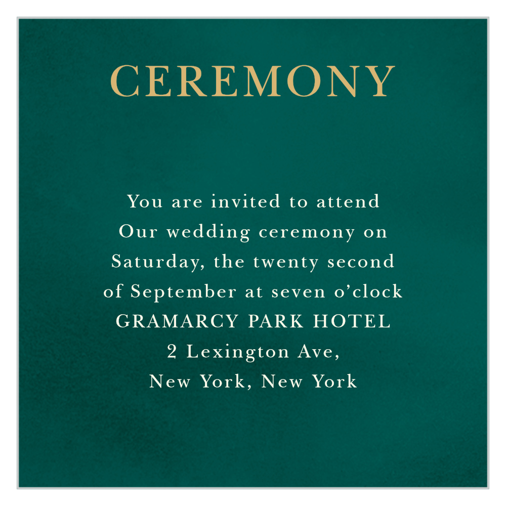 Deco Love Foil Ceremony Cards