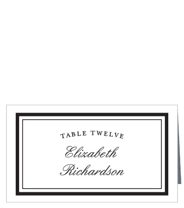 Classy typefaces and a refined double border give the Antique Elegance Place Cards timeless style. 