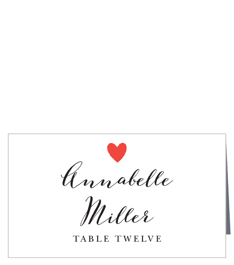 Script Heart Place Cards