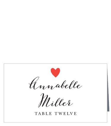 Script Heart Place Cards