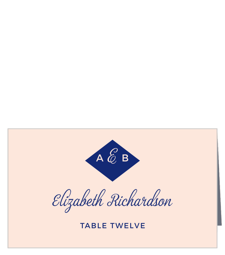 Diamond Monogram Place Cards