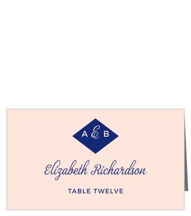 Diamond Monogram Place Cards