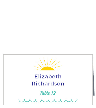 Guide guests to their assigned reception seats with the Modern Beach Place Cards.