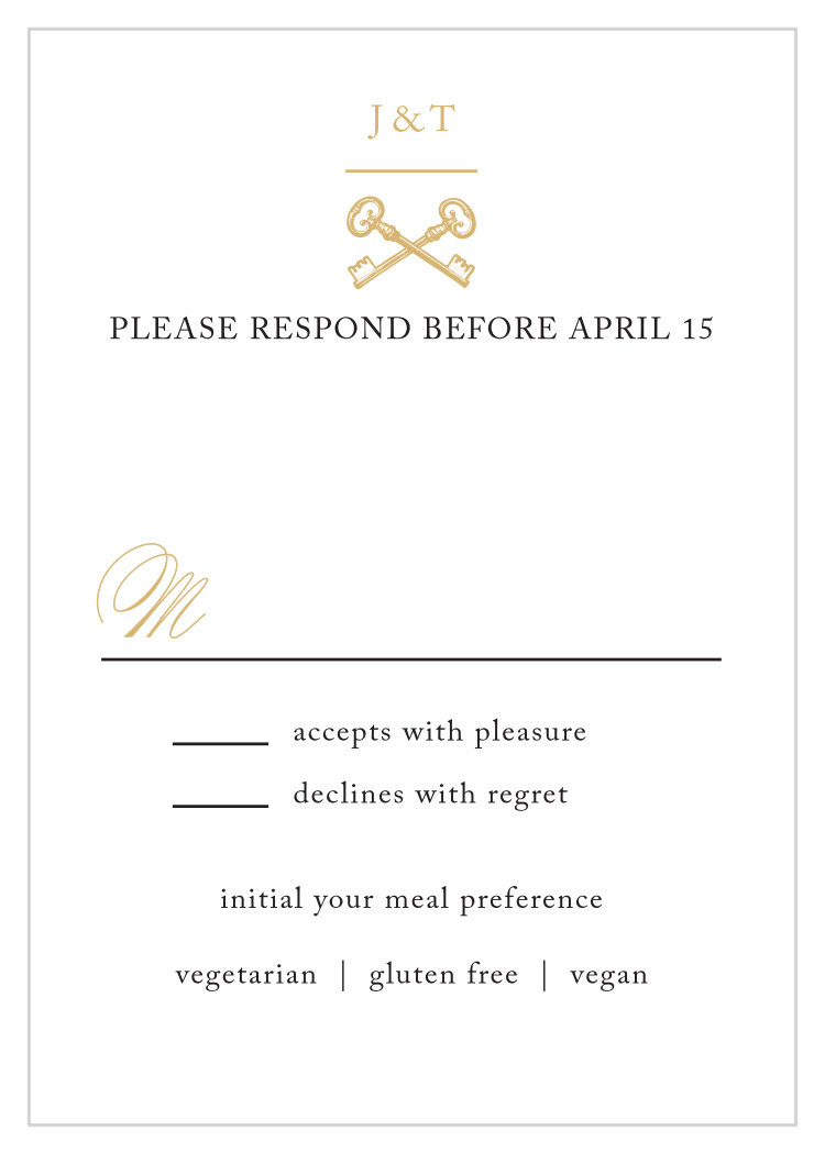Antique Chic Foil Response Cards