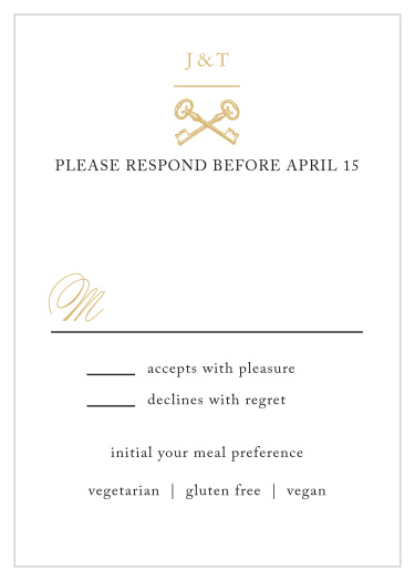 Antique Chic Foil Response Cards