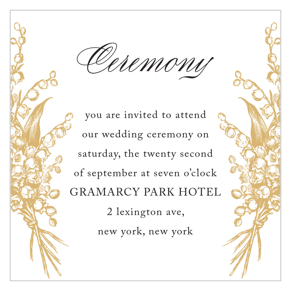 Antique Chic Foil Ceremony Cards