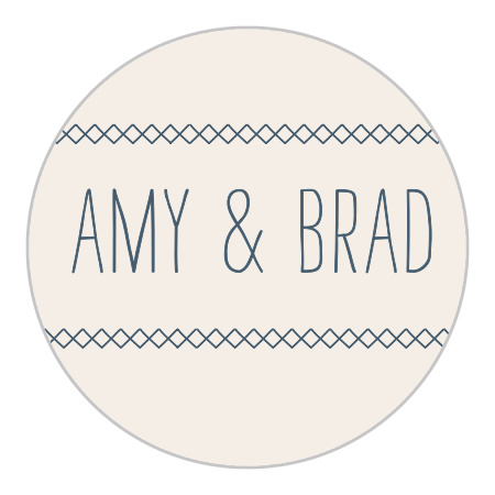 Cross Stitched Wedding Stickers