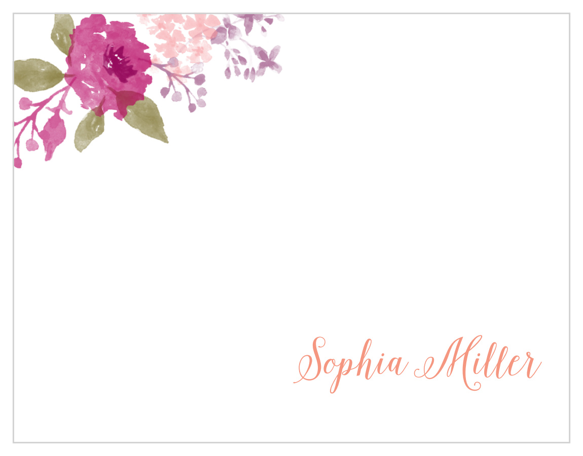 Watercolor Wreath Foil Business Stationery
