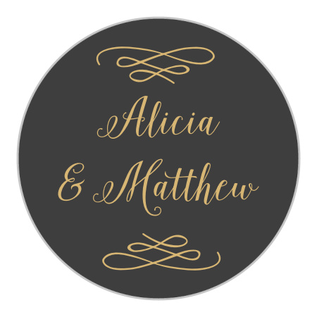 Whimsical Calligraphy Foil Wedding Stickers