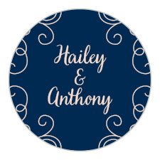 Whimsical swirls frame your names on the Modern Love Stickers. 