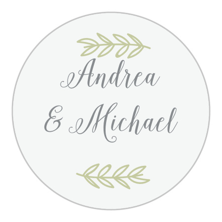 Romantic Evergreen Wedding Stickers