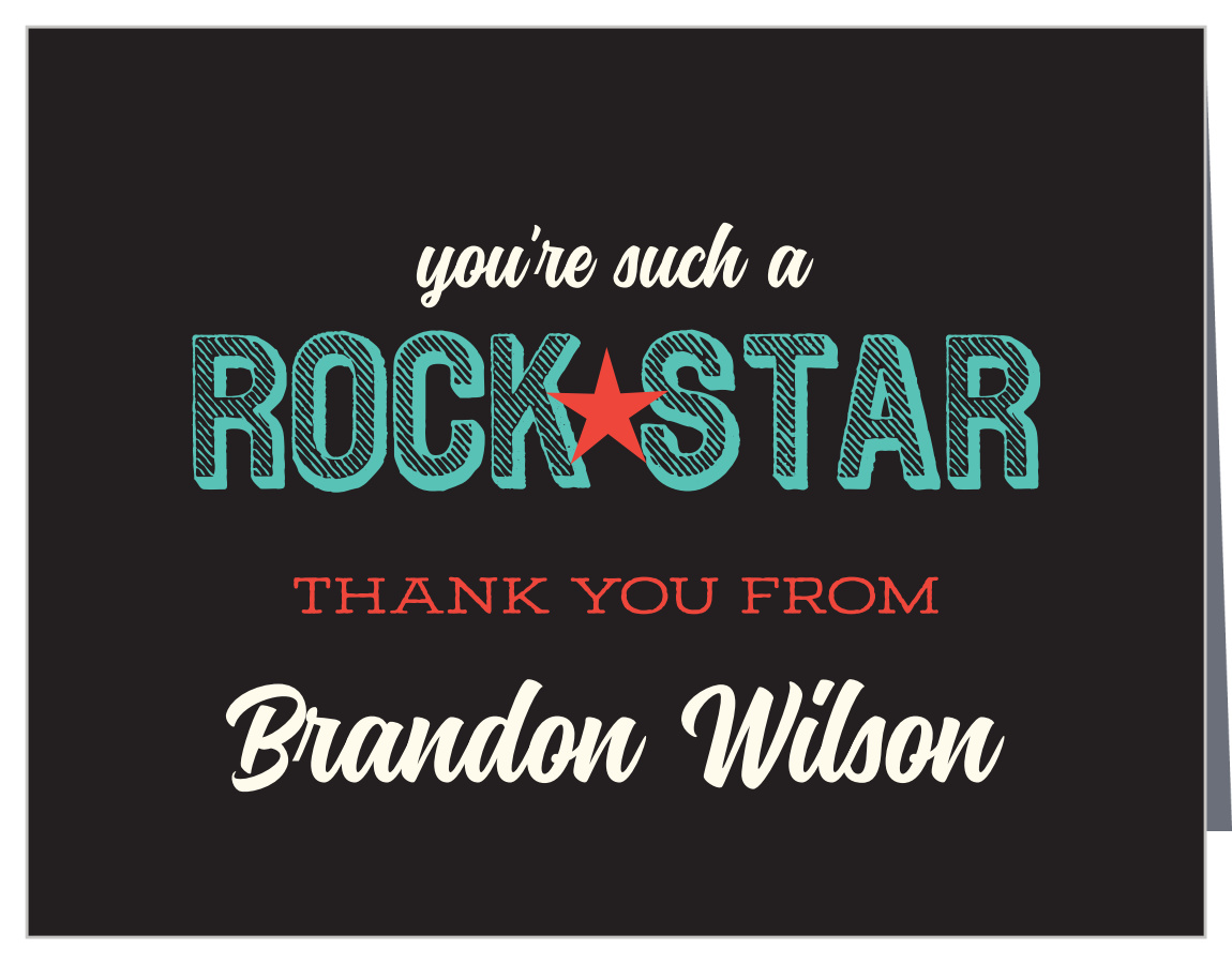 Rock Star Children's Birthday Thank You Cards